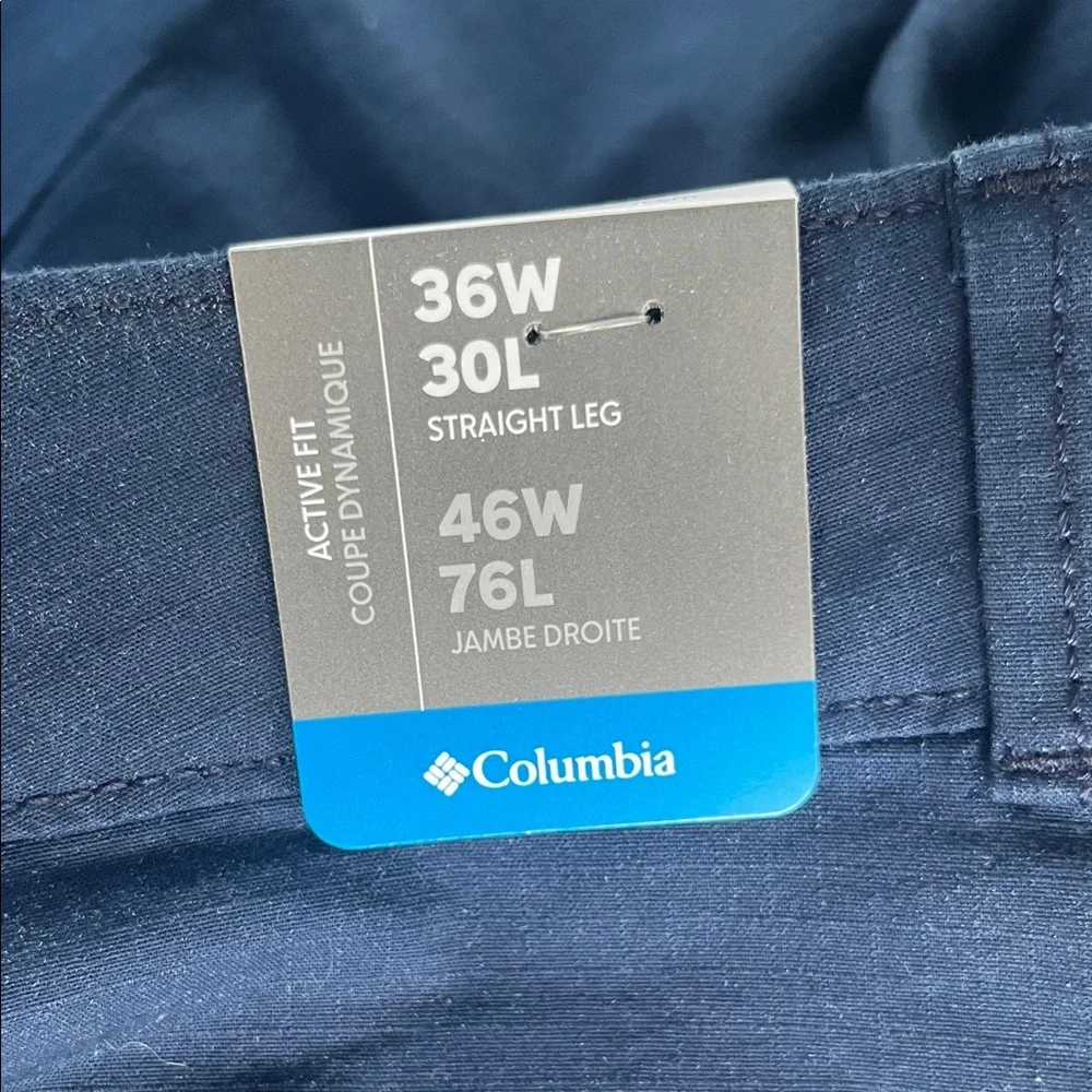 Columbia Men's Deep Blue Chinos active pants 36 x 30 nwt
